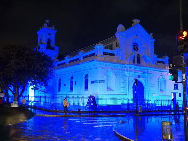 Blue lighting in Argentina