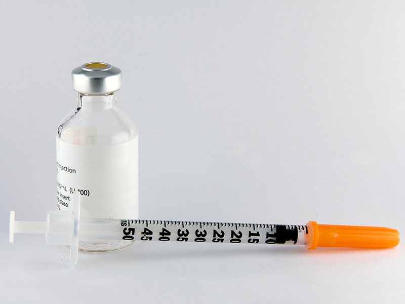 Insulin vial and syringe