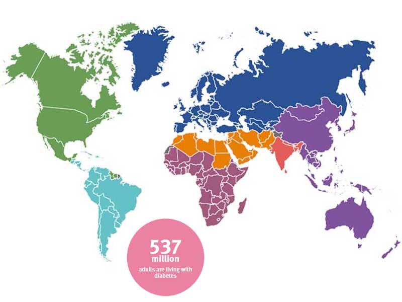 IDF Diabetes Atlas 10th Edition world map